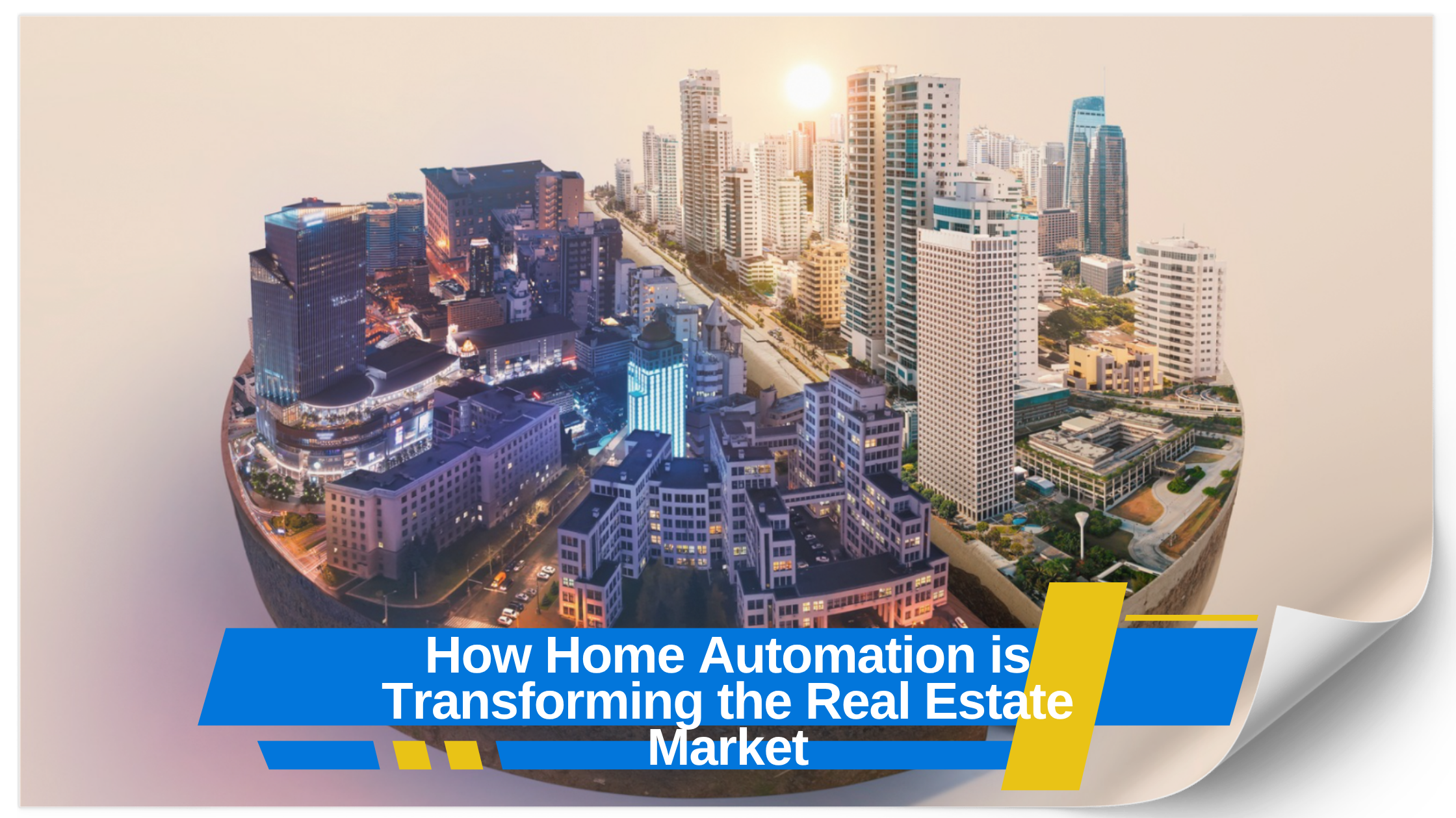 Home automation real estate concept with tablet showing smart home control in modern living room.