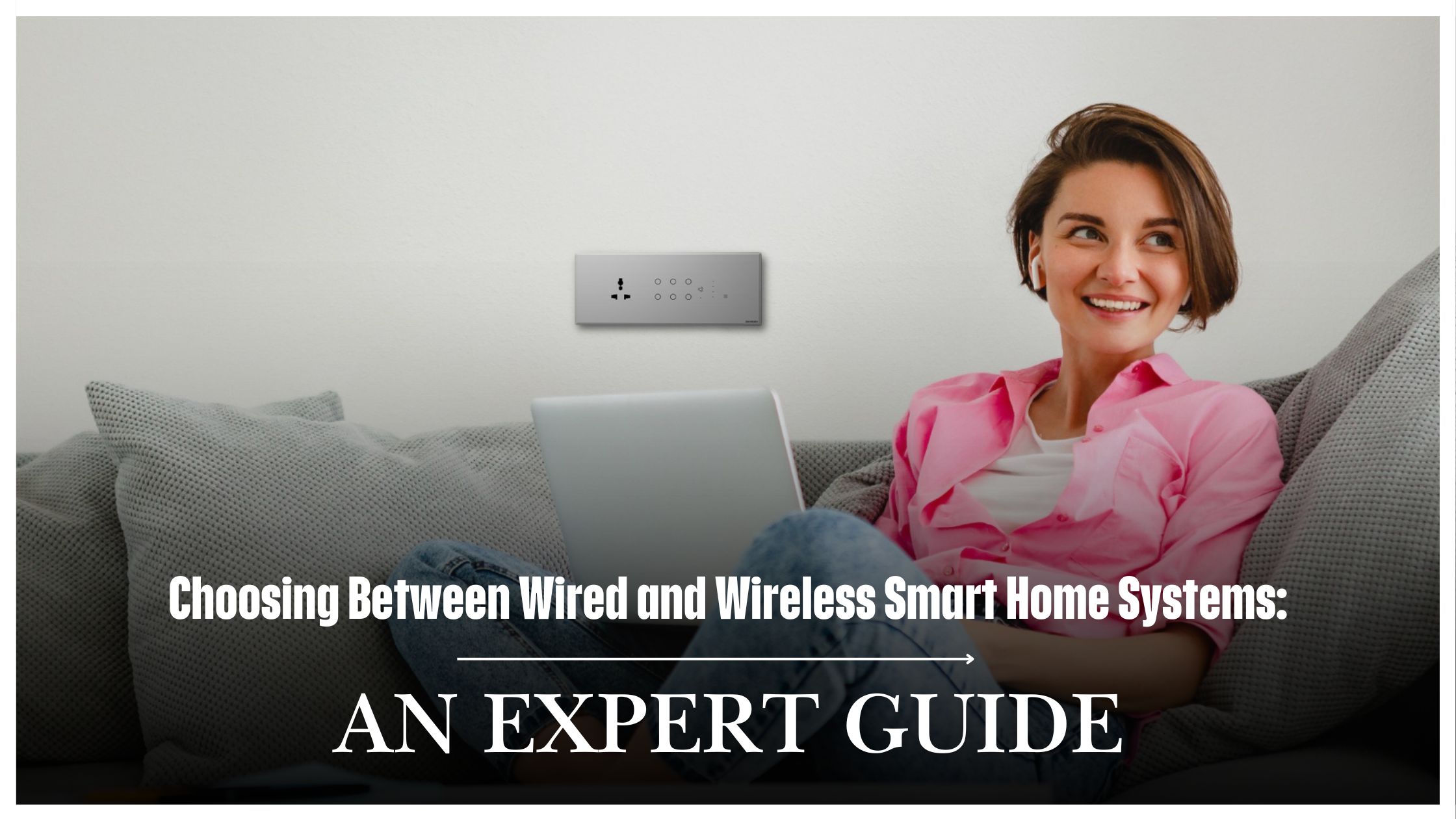 Smart home control panel with structured cabling for wired automation.