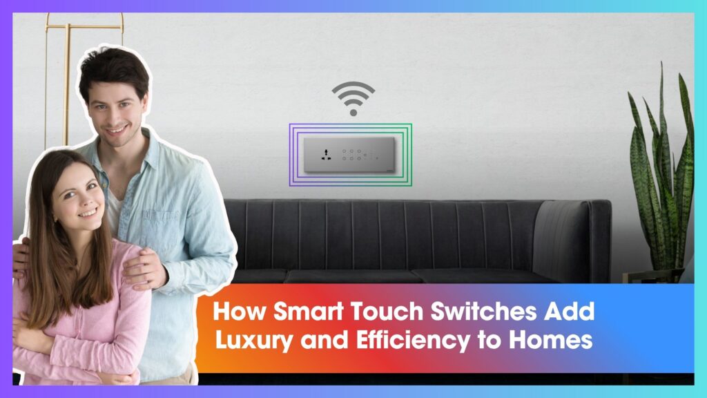Modern living room featuring smart touch switches for home automation